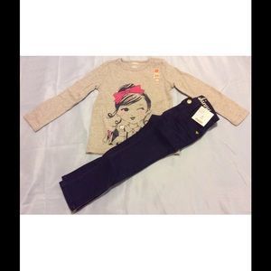 Gymboree skinny jeans with shirt size 4